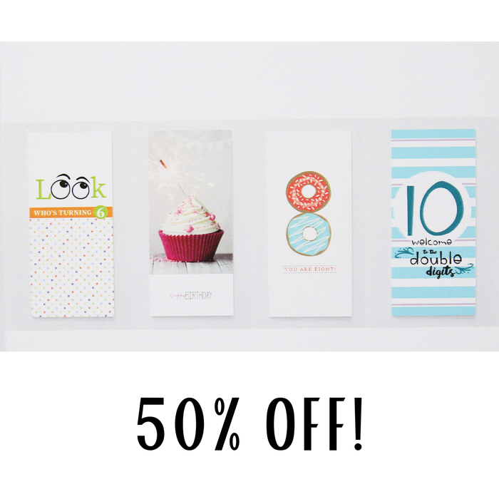 Age Specific Birthday Cards — 10 Pack