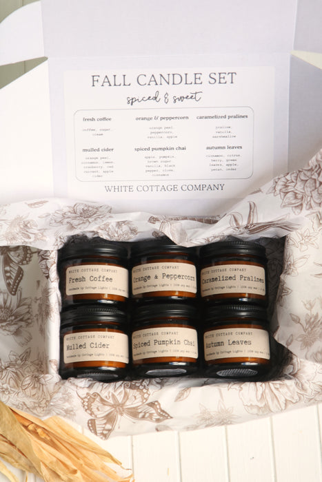 Set of 6 Fall Candle Set - Spiced & Sweet