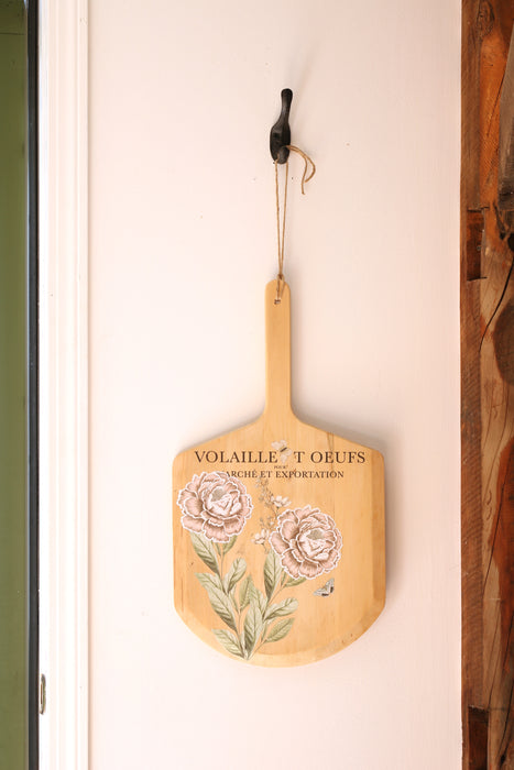 Wooden Cutting Board with Flowers