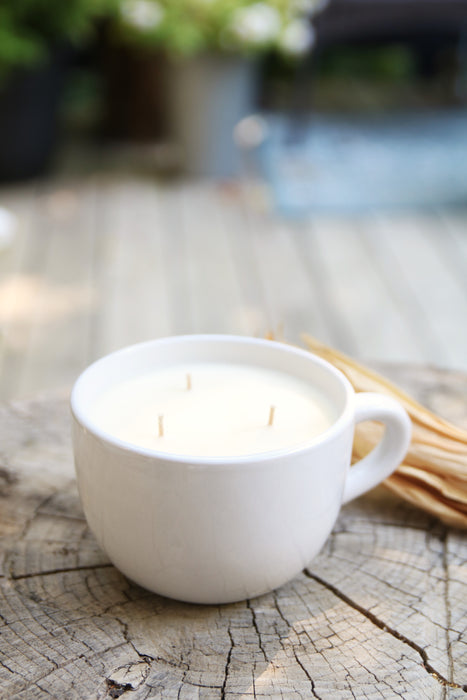 Recycled Teacup Candle - Peppermint Latte