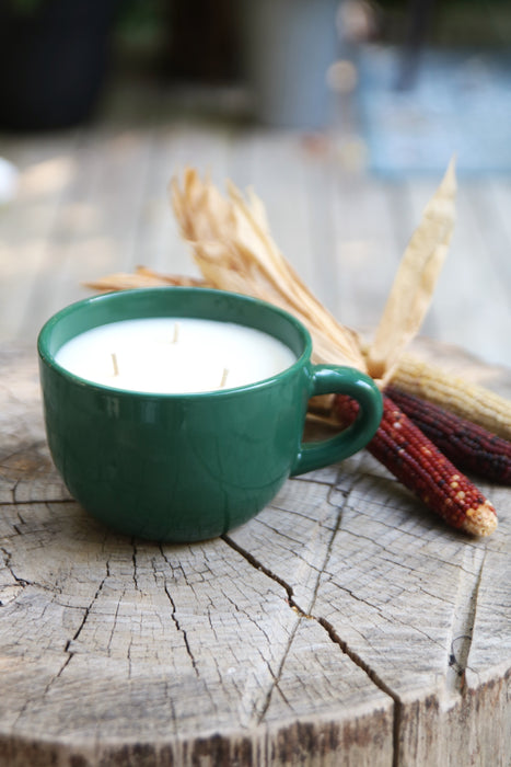 Recycled Teacup Candle - Peppermint Latte