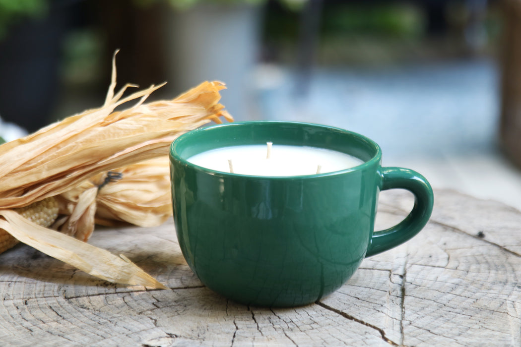 Recycled Teacup Candle - Peppermint Latte