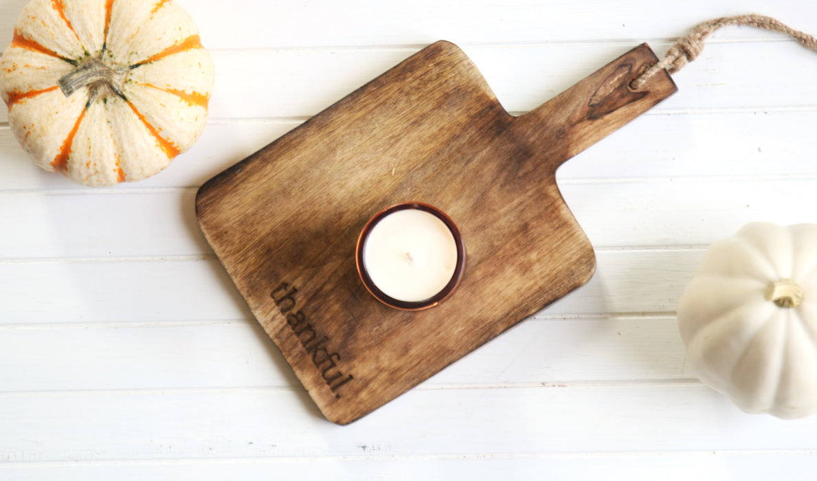 Fall Cutting Board & Candle Set