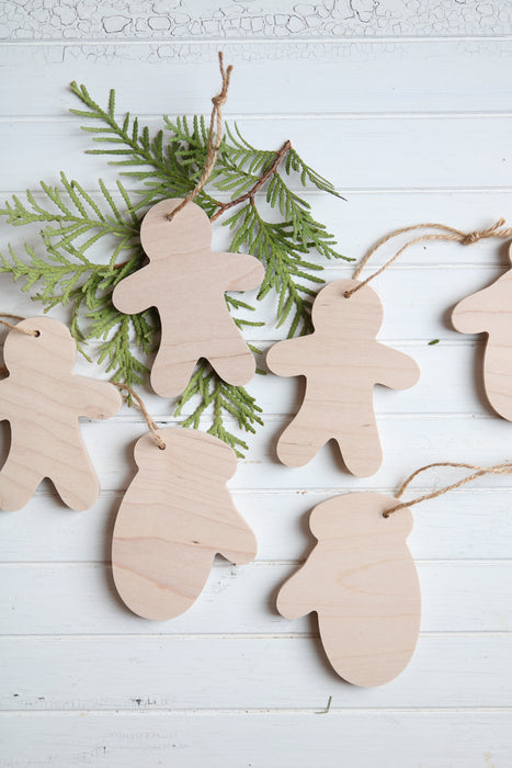 Wooden Ornament Set of 6