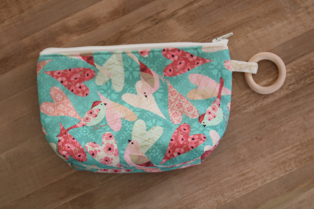 Vintage Hearts Zipper Pouch
