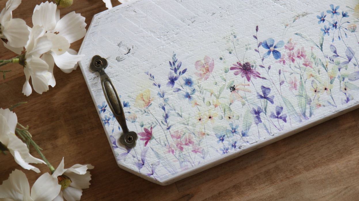 Rustic Floral Tray