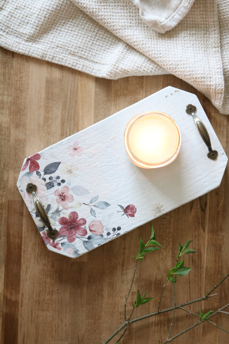 Rustic Floral Tray