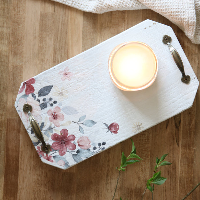 Rustic Floral Tray