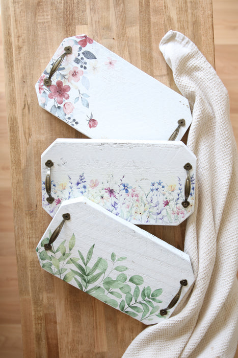 Rustic Floral Tray