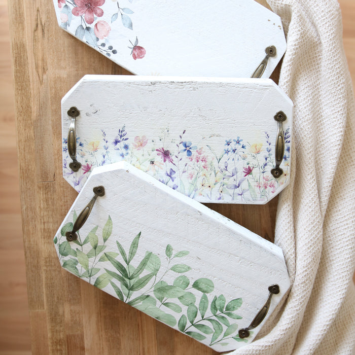 Rustic Floral Tray