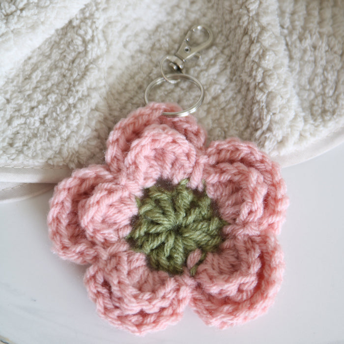 Crocheted Flower Keychain