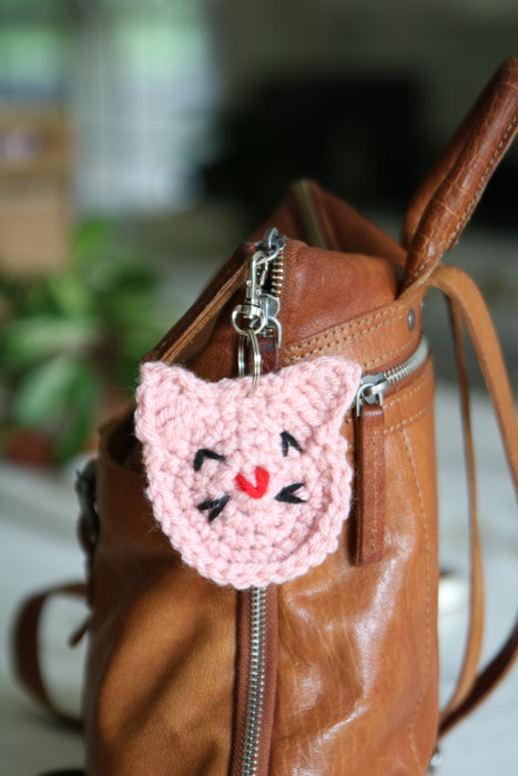 Crocheted Cat Keychain