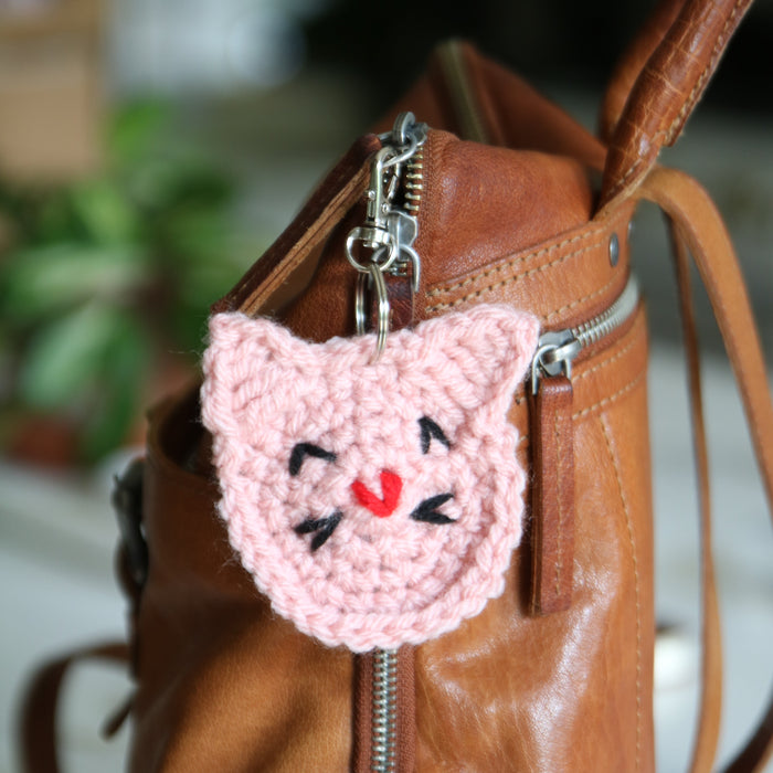 Crocheted Cat Keychain