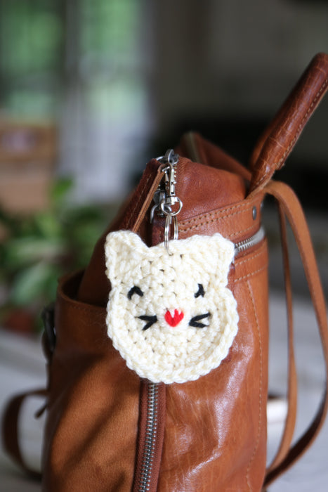 Crocheted Cat Keychain