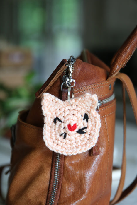 Crocheted Cat Keychain