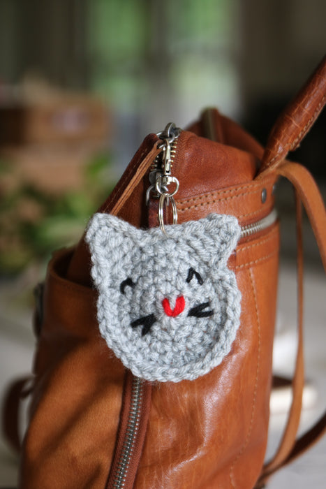 Crocheted Cat Keychain