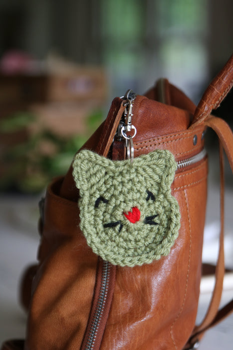 Crocheted Cat Keychain