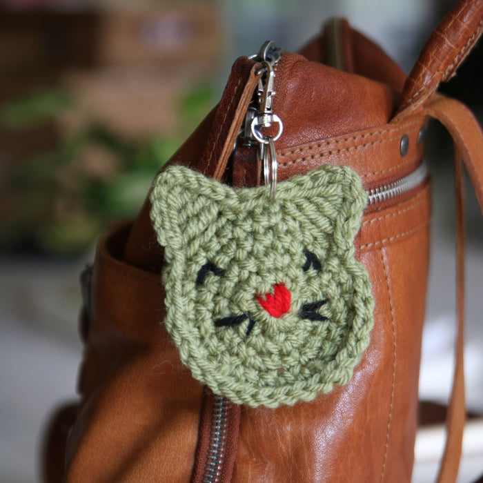 Crocheted Cat Keychain