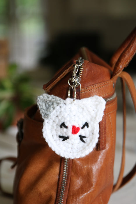 Crocheted Cat Keychain