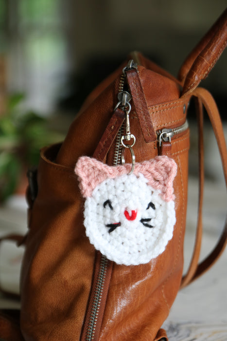 Crocheted Cat Keychain