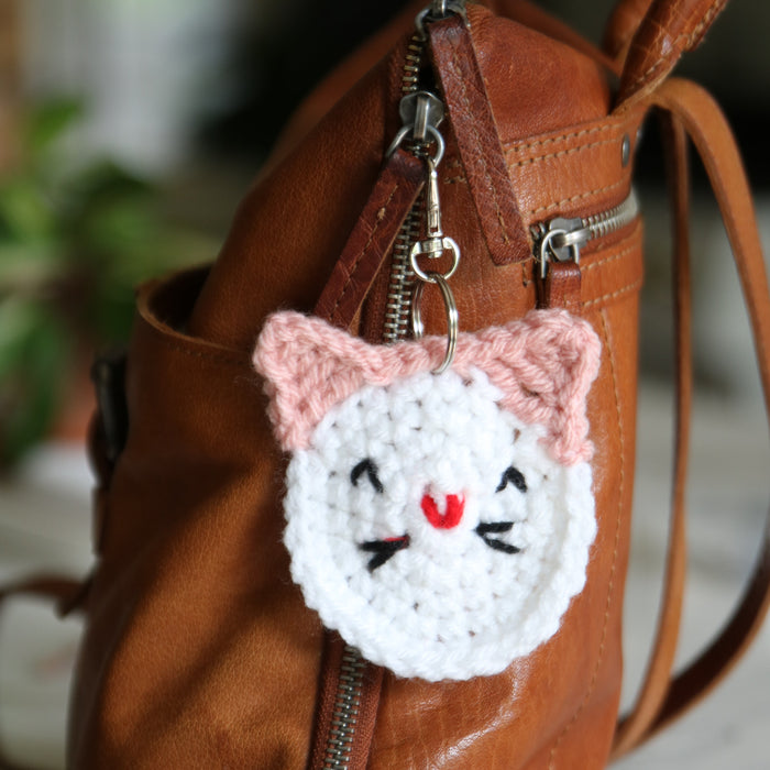Crocheted Cat Keychain