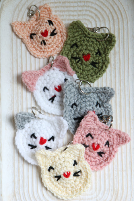 Crocheted Cat Keychain