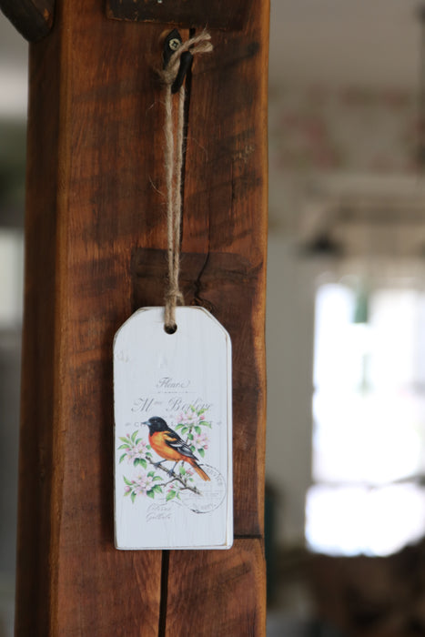 Reclaimed Wood Vintage Bird Tag
