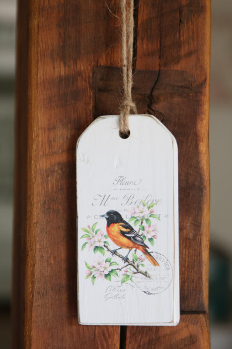 Reclaimed Wood Vintage Bird Tag