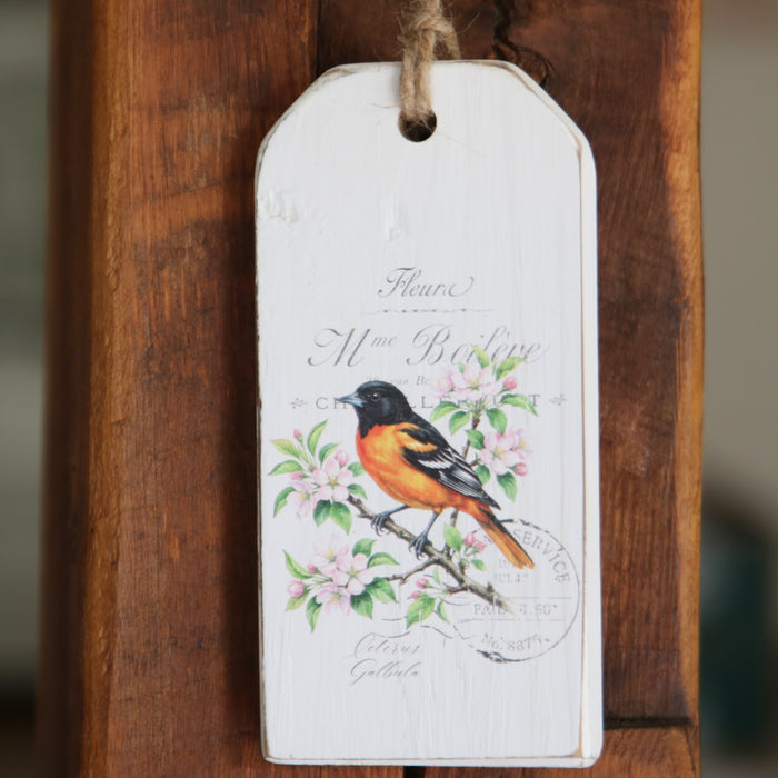 Reclaimed Wood Vintage Bird Tag