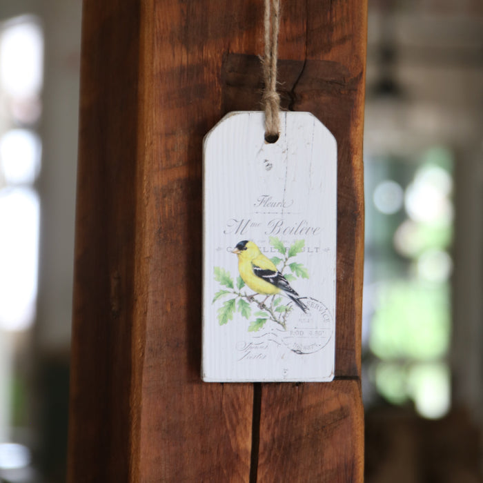 Reclaimed Wood Vintage Bird Tag