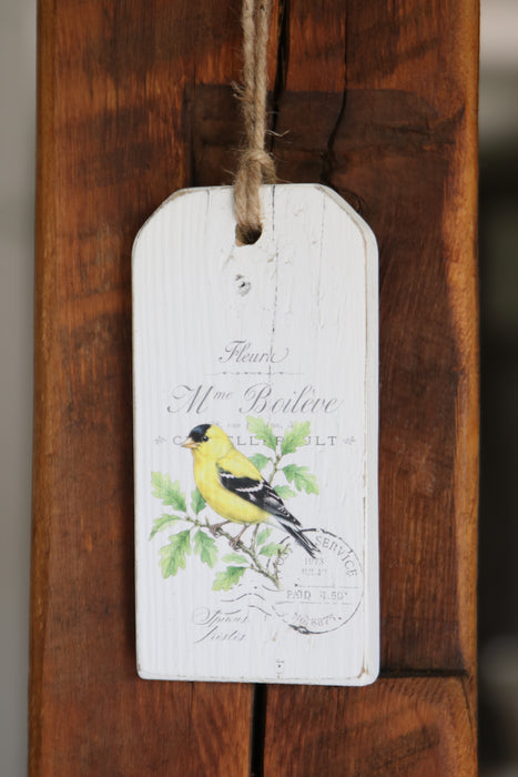 Reclaimed Wood Vintage Bird Tag