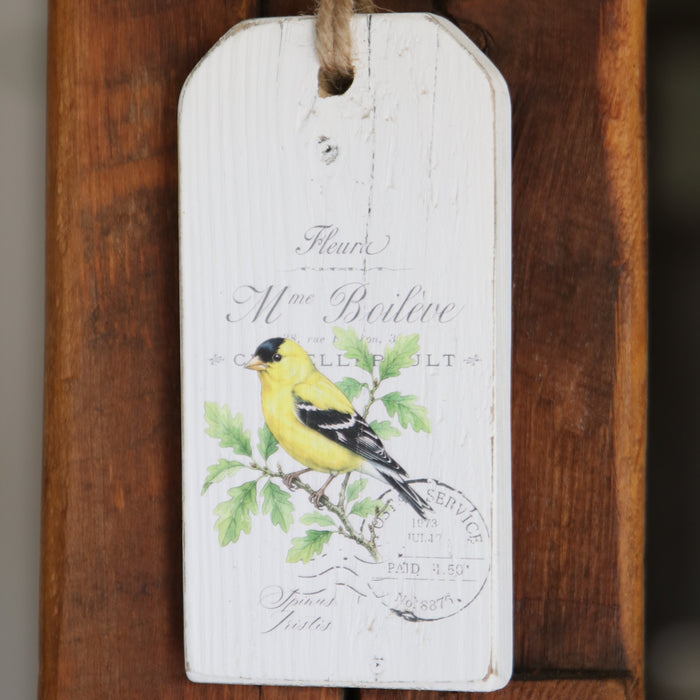 Reclaimed Wood Vintage Bird Tag