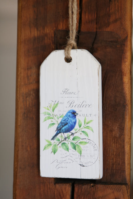 Reclaimed Wood Vintage Bird Tag