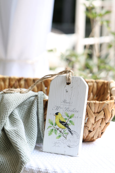 Reclaimed Wood Vintage Bird Tag