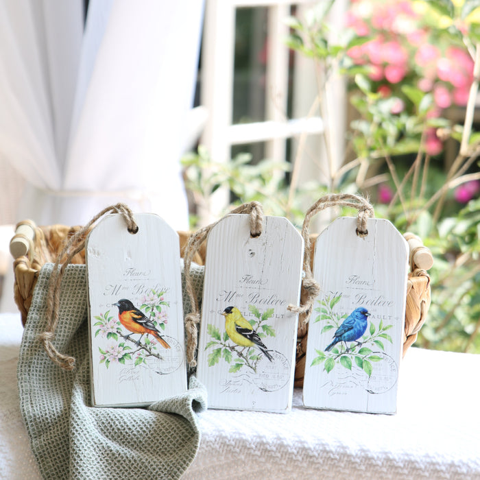 Reclaimed Wood Vintage Bird Tag