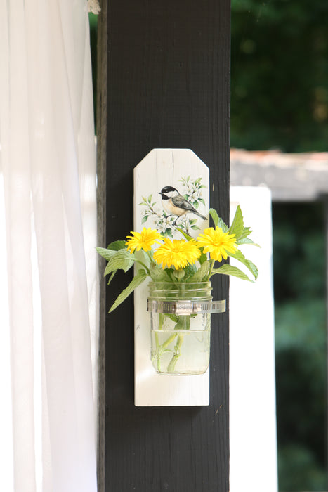 Reclaimed Wood Wall Vase Holder