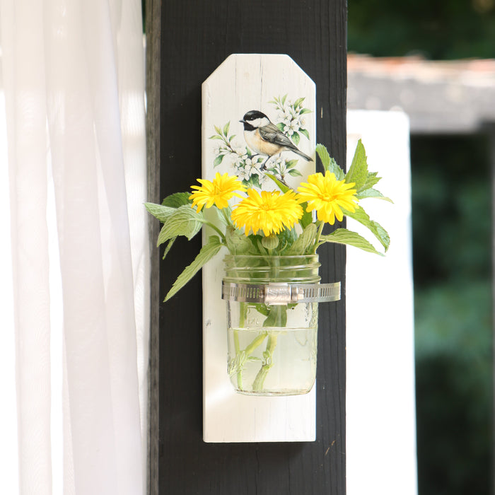 Reclaimed Wood Wall Vase Holder