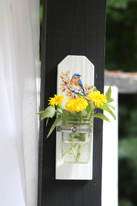 Reclaimed Wood Wall Vase Holder