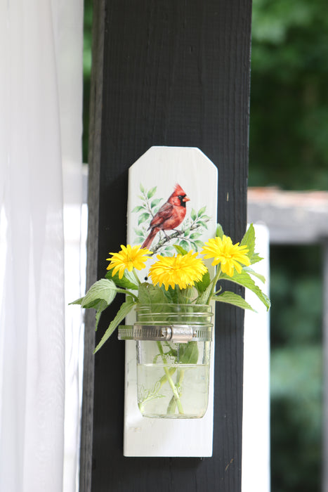 Reclaimed Wood Wall Vase Holder