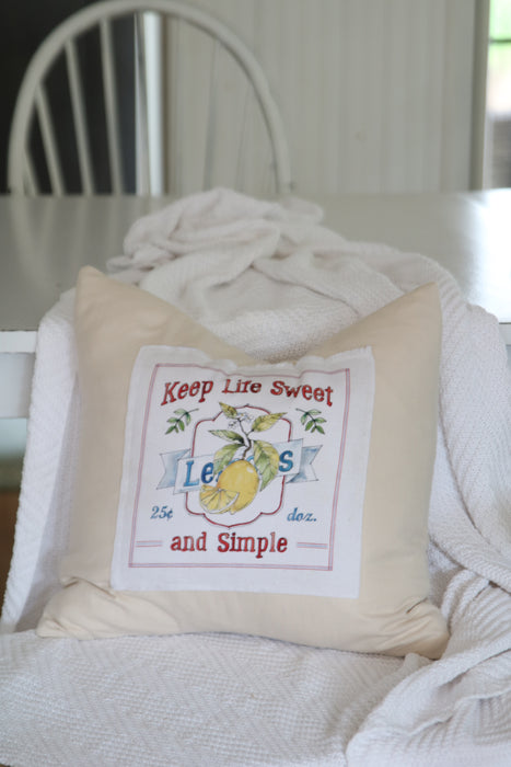 Vintage Fruit Patch Pillow Cover
