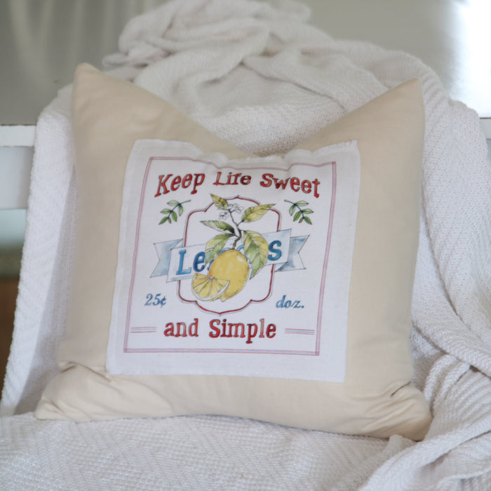 Vintage Fruit Patch Pillow Cover