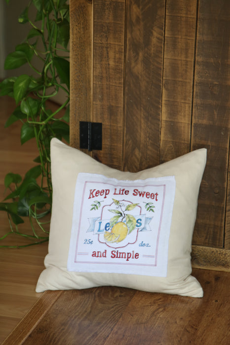 Vintage Fruit Patch Pillow Cover