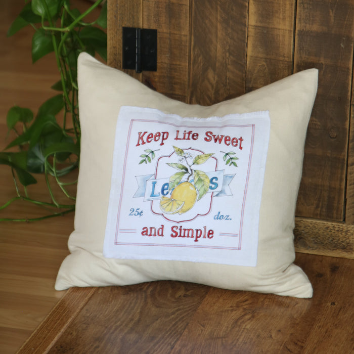 Vintage Fruit Patch Pillow Cover