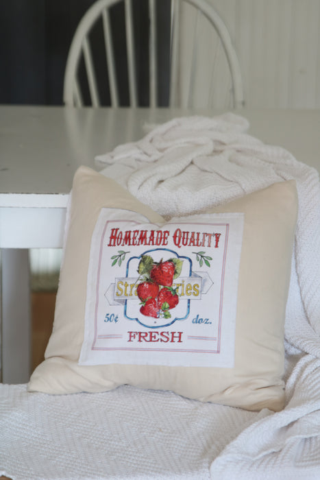 Vintage Fruit Patch Pillow Cover