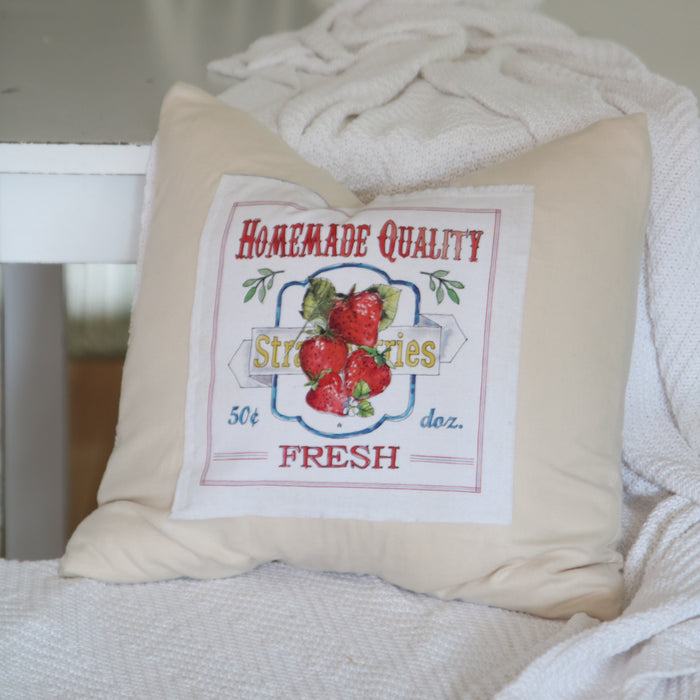 Vintage Fruit Patch Pillow Cover