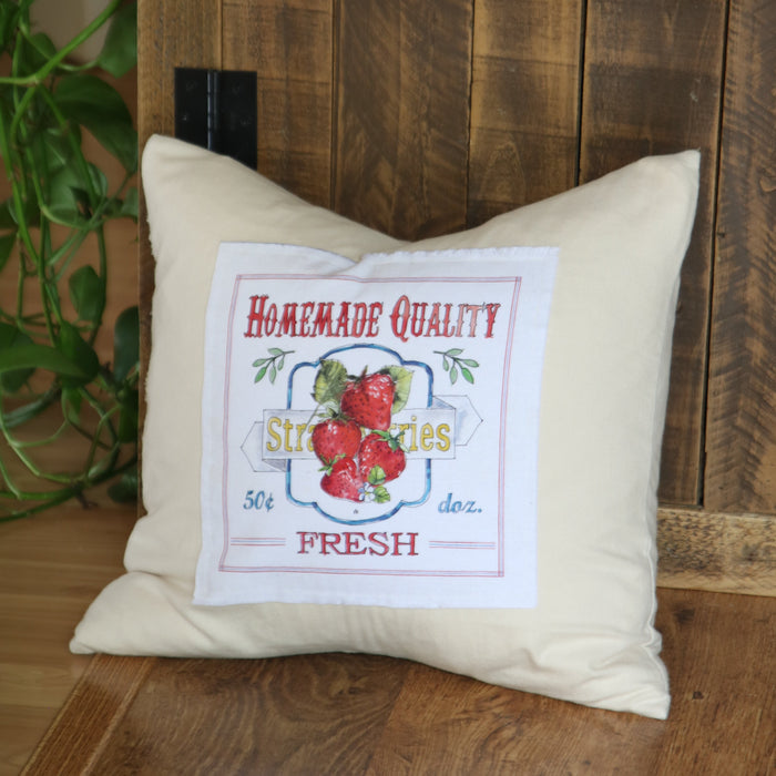 Vintage Fruit Patch Pillow Cover