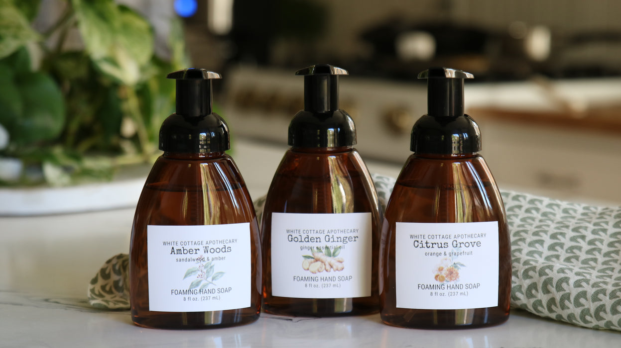 Foaming Hand Soap | 8 oz Amber Bottle | Essential Oils & Clean Fragrances