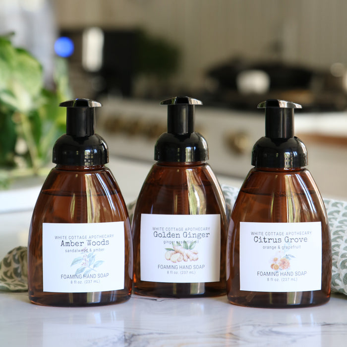Foaming Hand Soap | 8 oz Amber Bottle | Essential Oils & Clean Fragrances