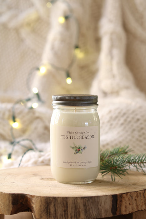 Christmas & Winter Soy Candles | 12 oz Hand-Poured Candles | 6 Seasonal Scents
