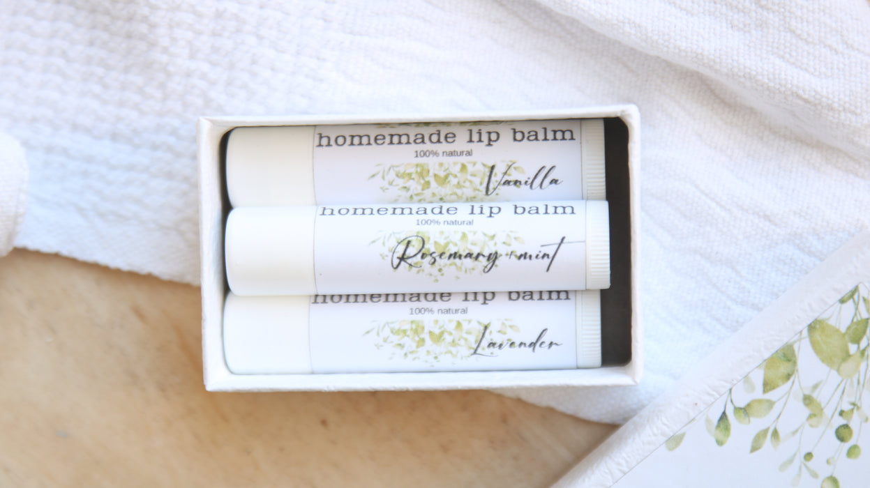 Natural Lip Balm - Set of 3